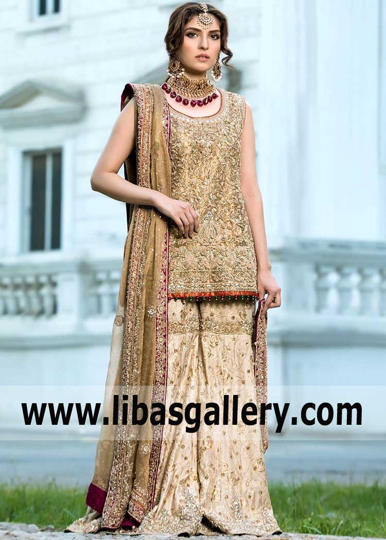 Beauteous Bridal Gharara Dress for Wedding and Reception