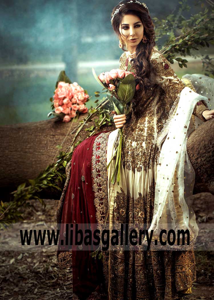 Glitzy Art Deco Embroidery And Embellishments Bridal Wear