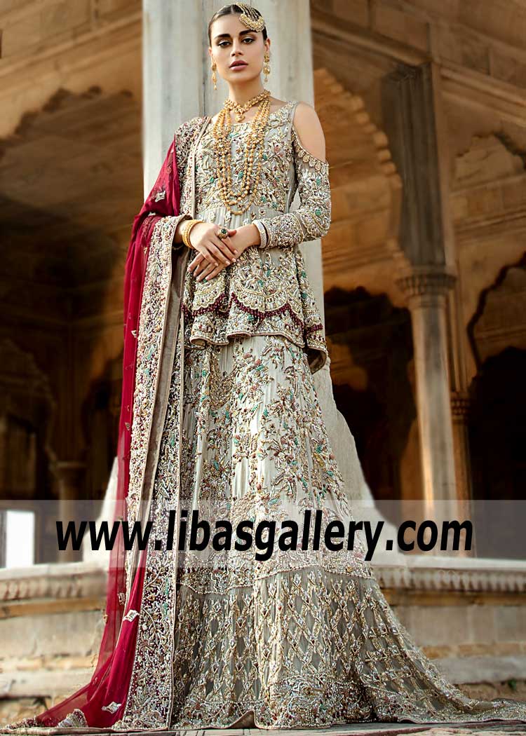 Luxurious Topaz Wedding Lehenga with Exquisite Embellishments