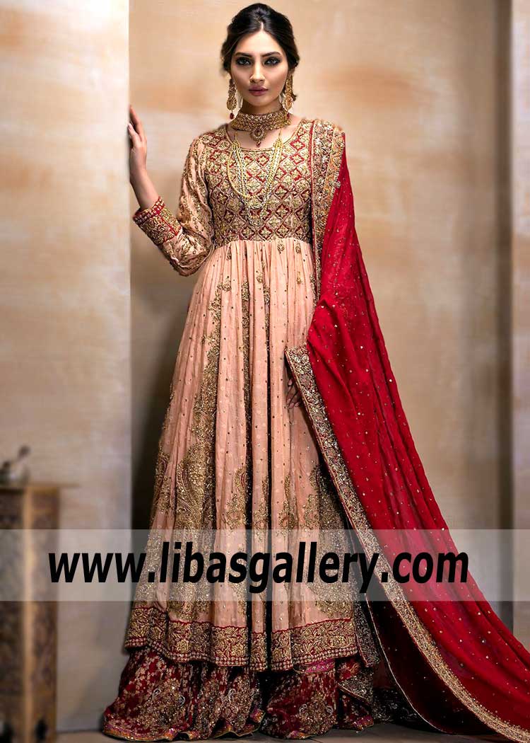 Indian Pakistani Bridal Wear kalidaar Anarkali Dresses Newcastle London UK Traditional Bridal Wear