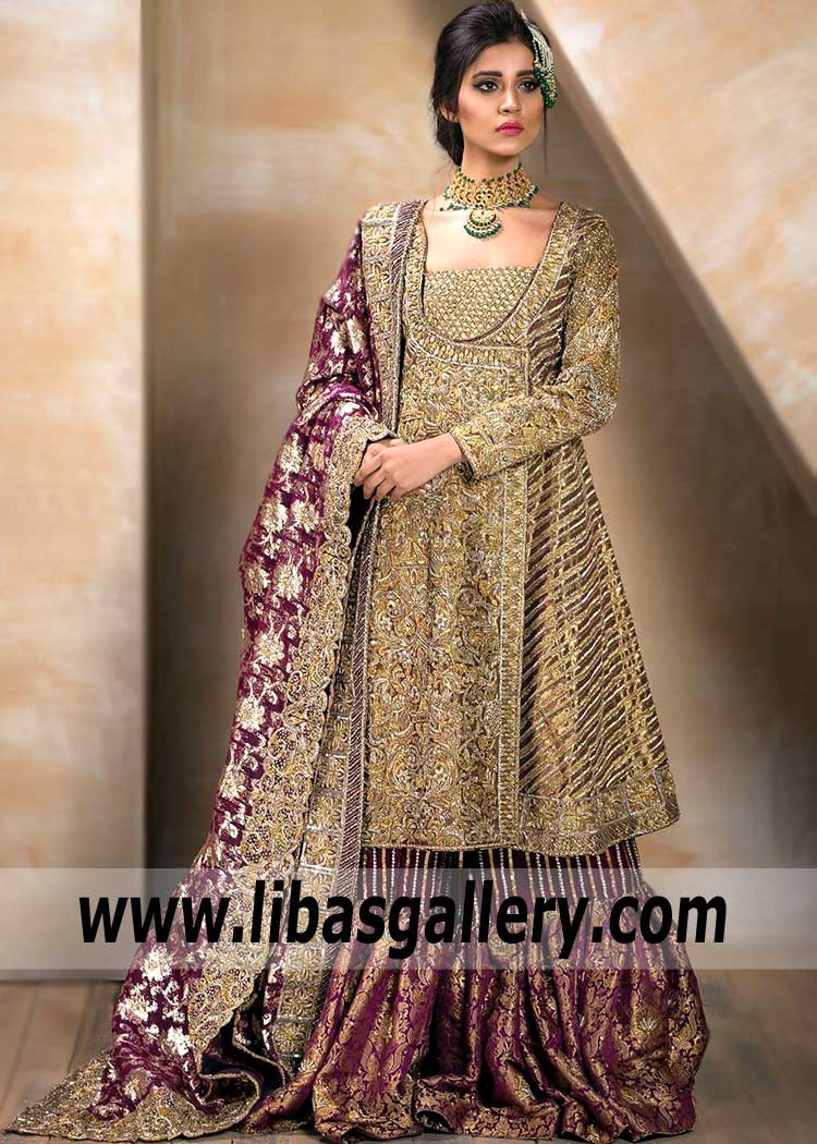 Glorious Bridal Angrakha with Bridal Gharara and Dupatta