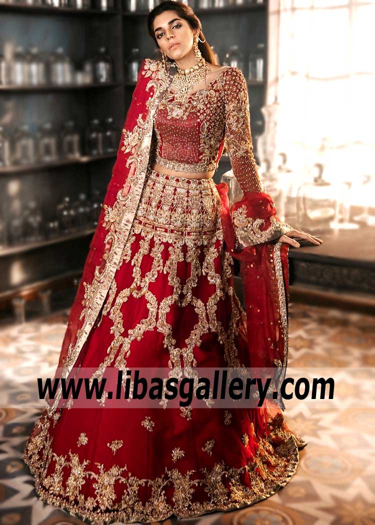 Latest Wedding Dresses Collection Montgomery Maryland MD Sadaf Fawad Khan Wedding Lehenga Dresses