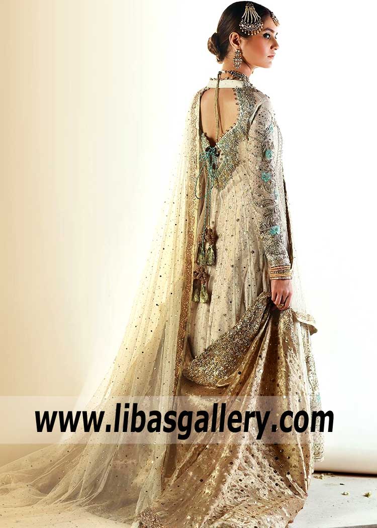 Traditional Heavy Embellished Motia Bridal Anarkali
