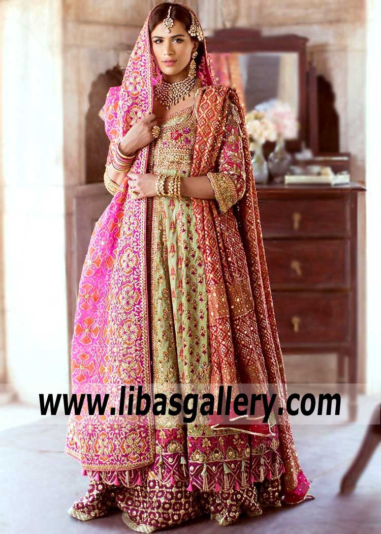 Farah Talib Aziz Bridal Pishwas Houston Texas TX USA Pakistani Designer Wedding Dresses