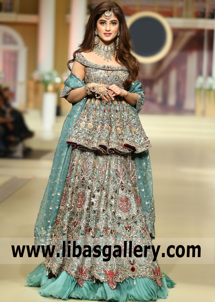 Robin Egg Blue Aublet Lehenga