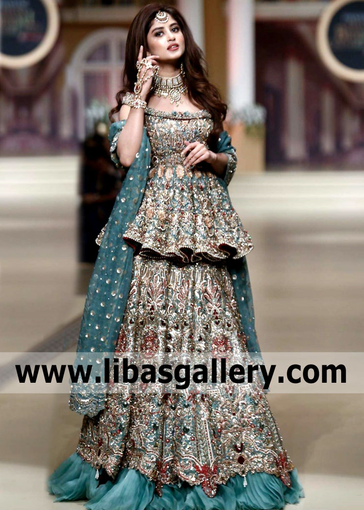 Robin Egg Blue Aublet Lehenga