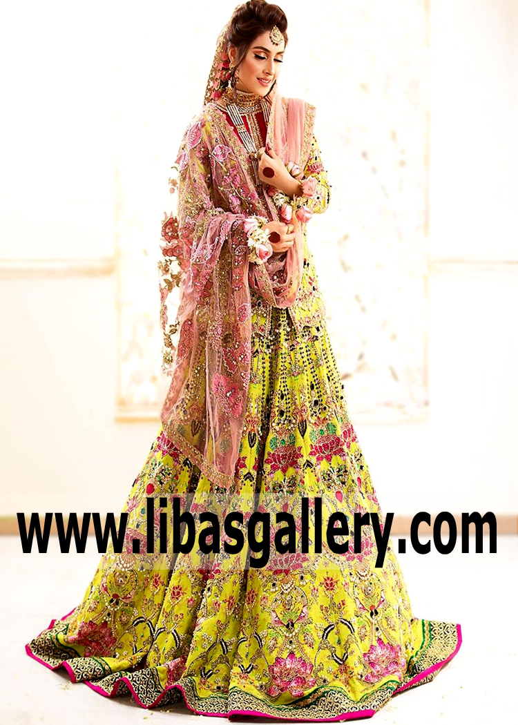 Titanium yellow Liatris Lehenga