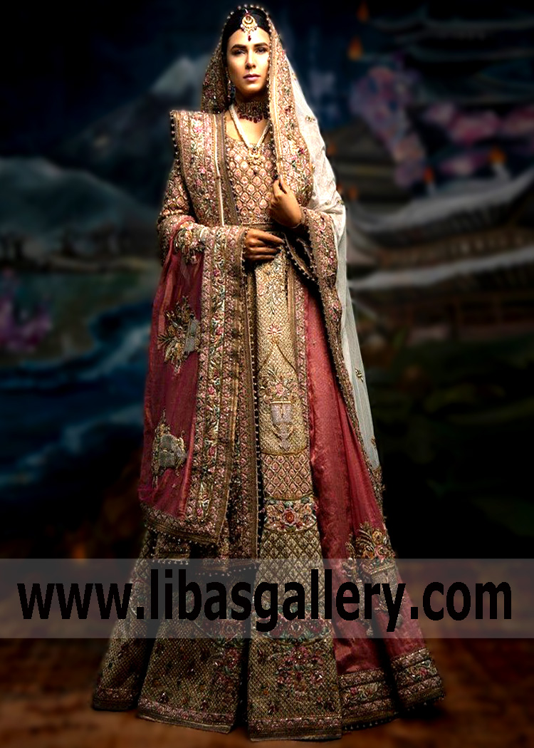 Fahad Hussayn Bridal Pishwas London UK Pakistani Bridal Shops Designer Bridal Pishwas