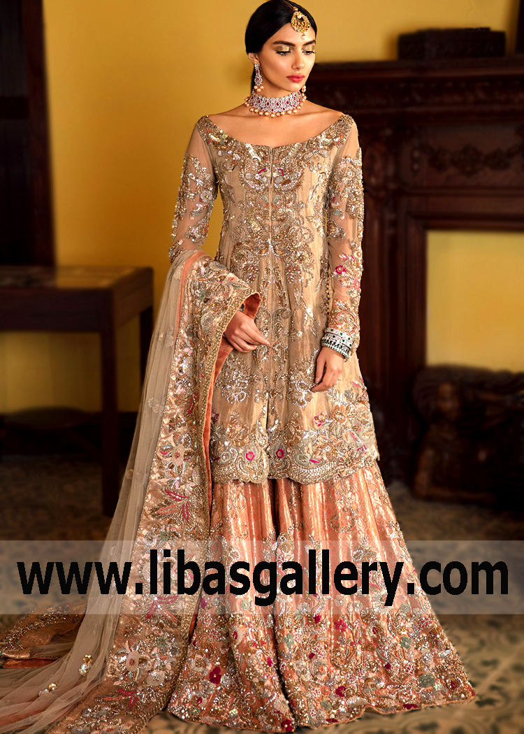 Sensational Bridal Sharara Dresses San Mateo California CA USA Pakistani Designer Sharara