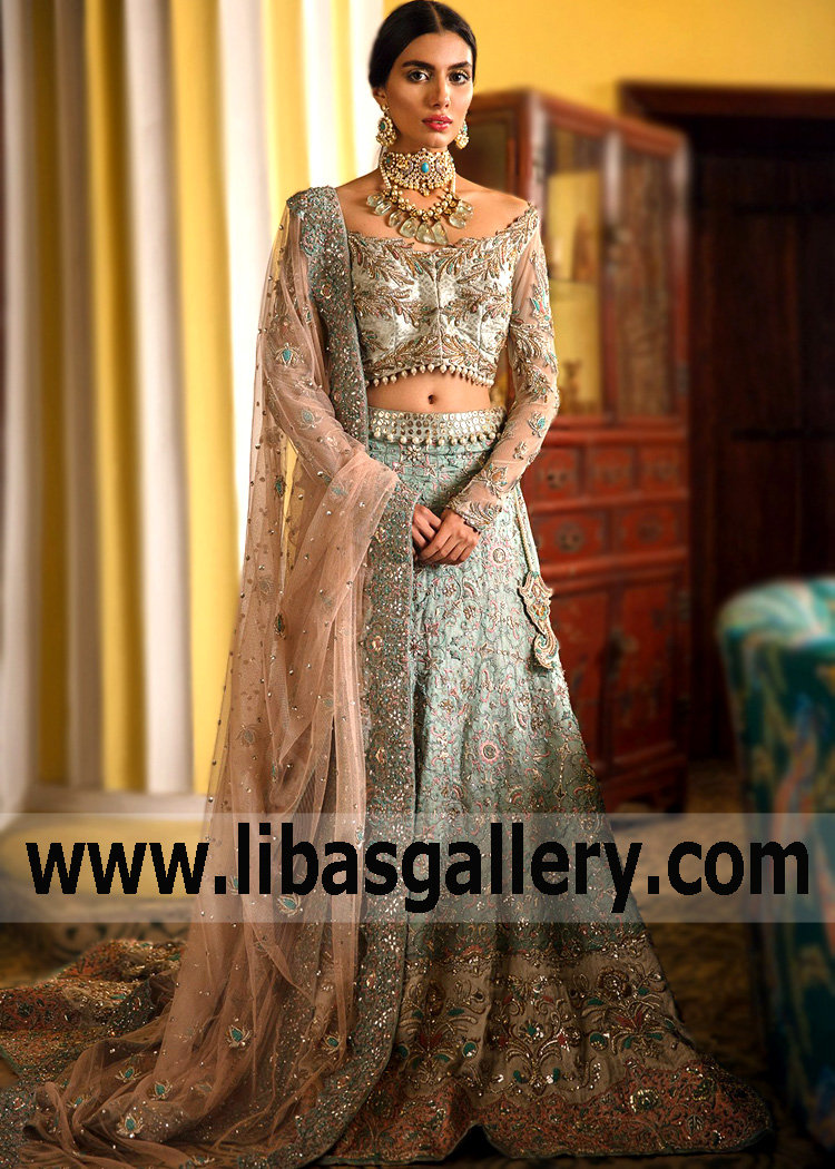 Cambridge Blue Fremont Lehenga Choli