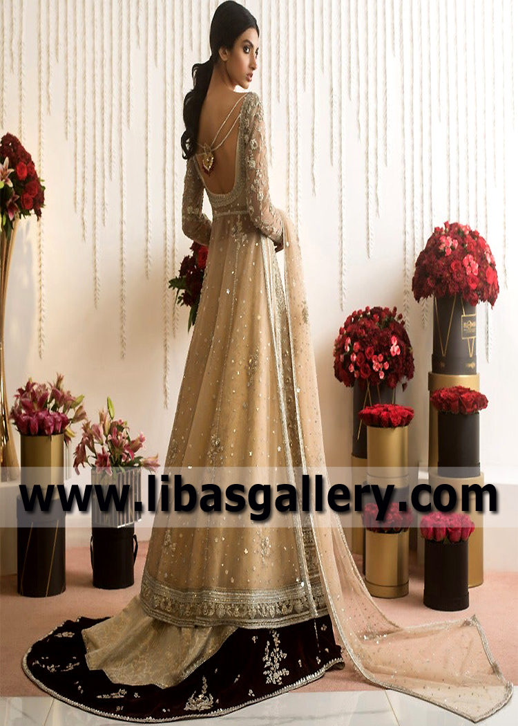 Tan Seal Brown Yanita Wedding Dress