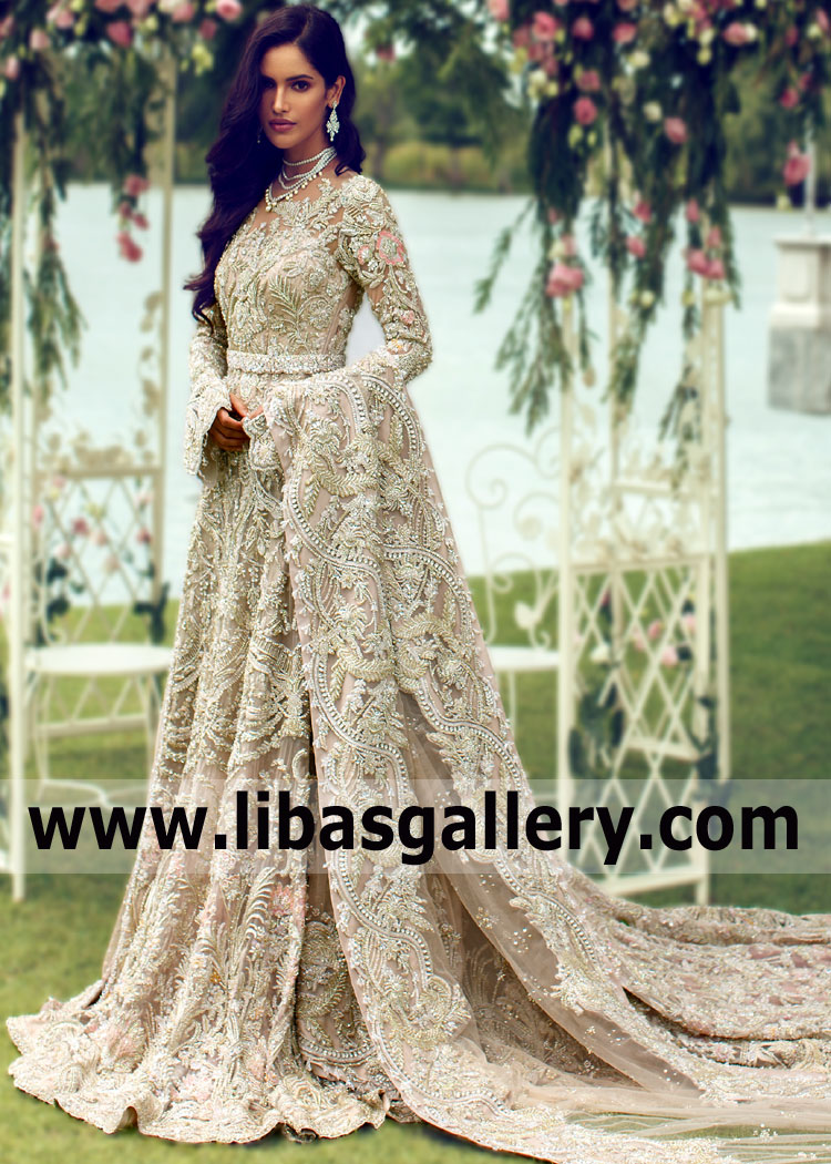 Light Tan Genesis Bridal Anarkali Dress