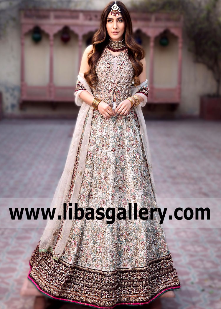 Rose Gold Damina Lehenga for Walima