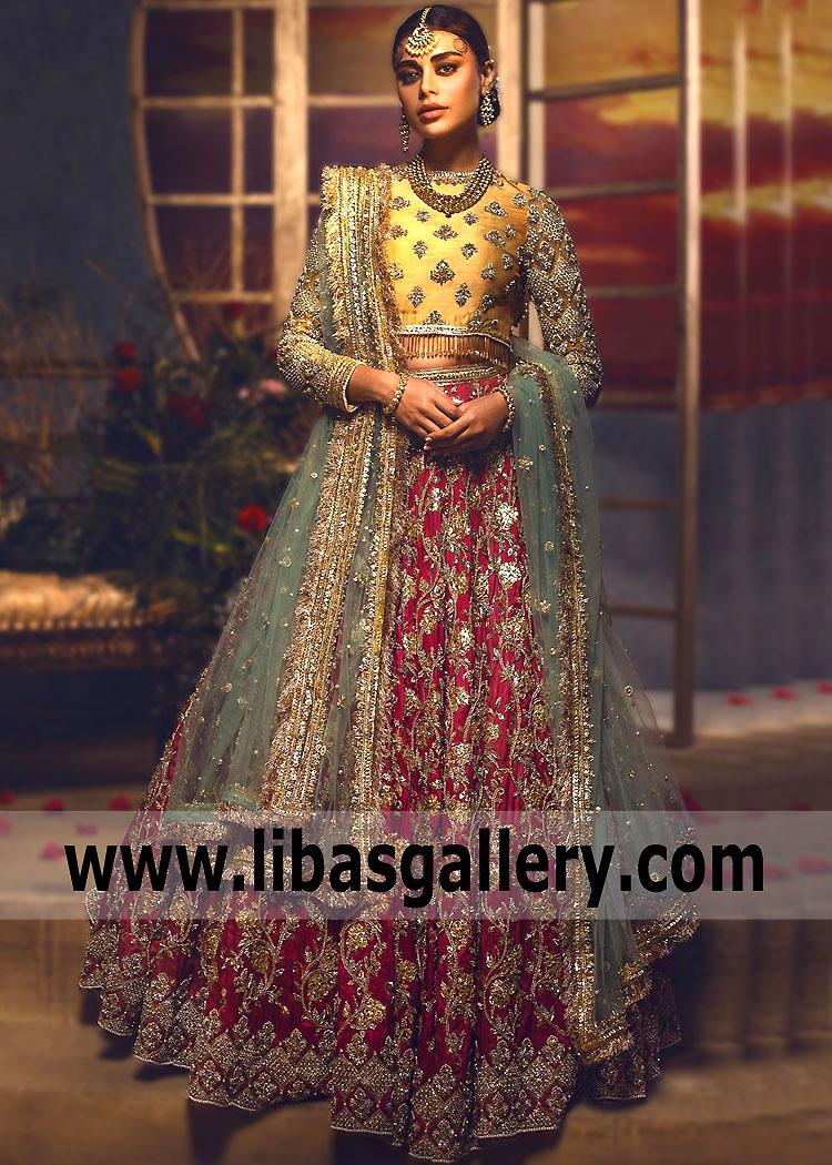 Designer Bridal Lehenga Choli UK USA Canada Australia Heavy Embellished Bridal Lehenga Choli India