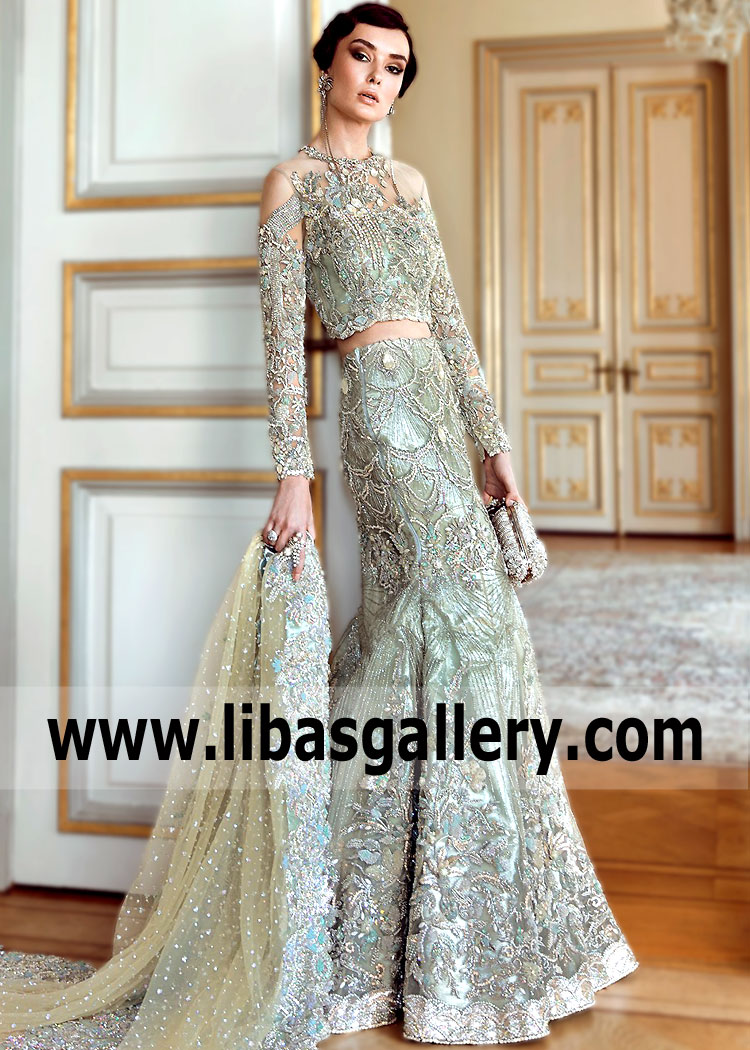 Cambridge Blue Luella Mermaid Lehenga