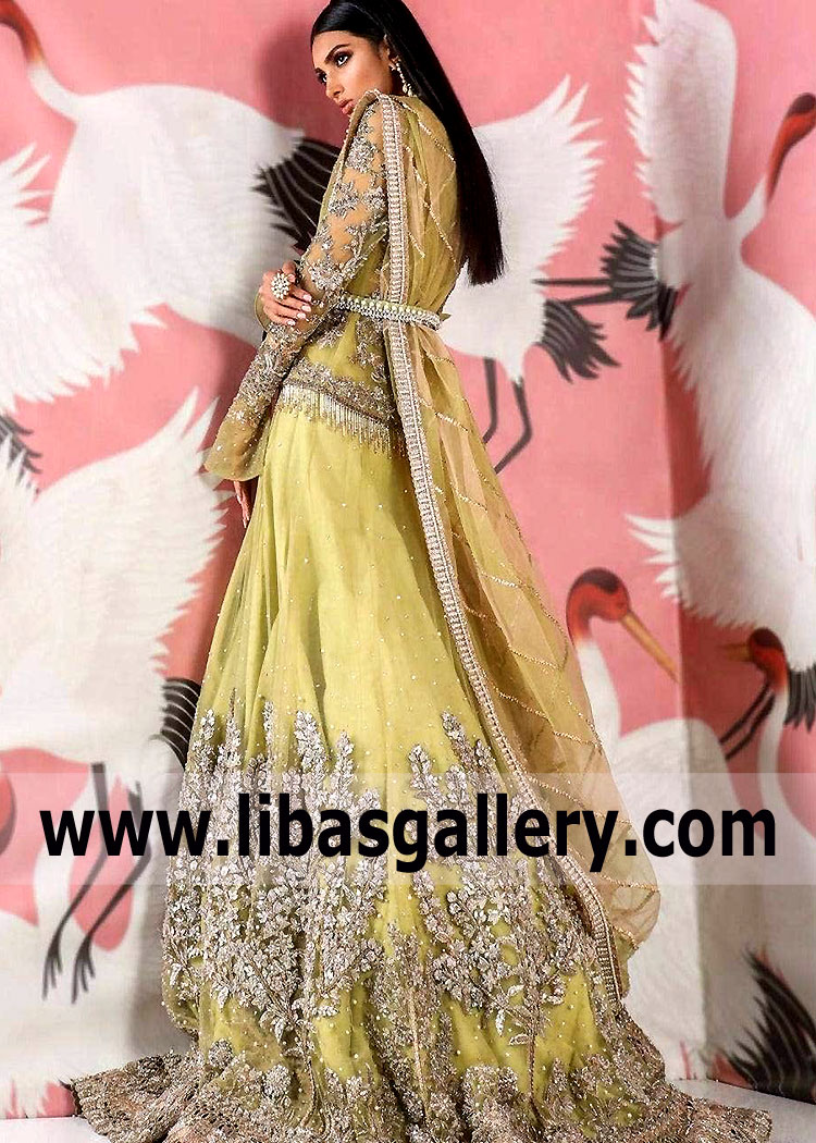 Citrine Gladiolus Wedding Lehenga