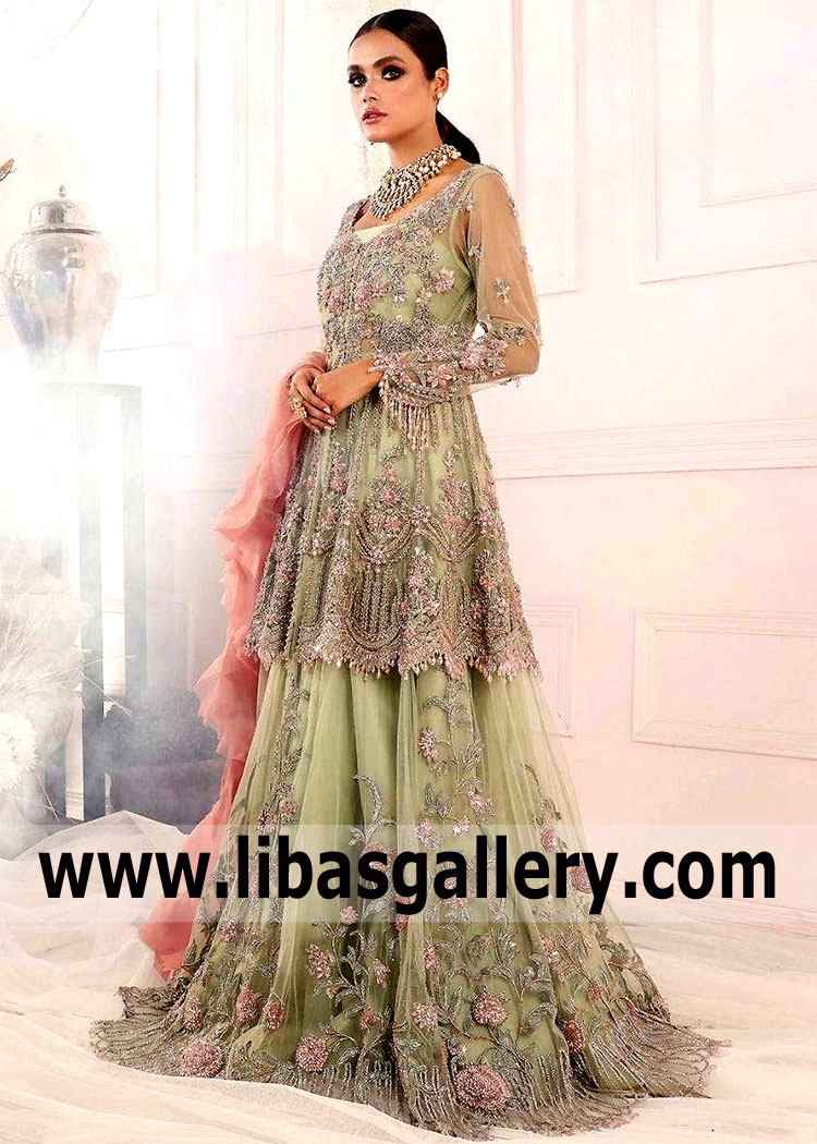 Honeydew Andromeda Wedding Peplum with Lehenga