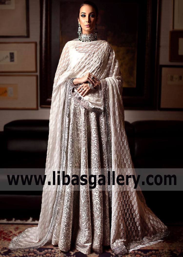 Hsy Designer Lehenga For Wedding Party Hassan Sheheryar Yasin Wedding Guest Off White Lehenga 3065