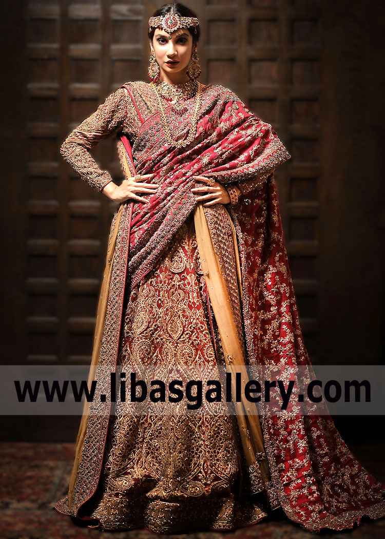 Carmine Saintpaulia Bridal Lehenga