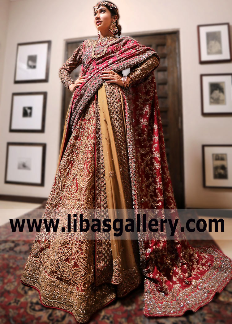 Carmine Saintpaulia Bridal Lehenga