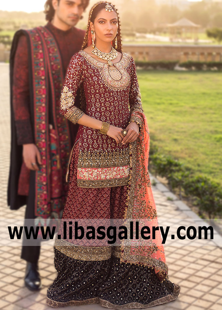 Rosewood Bittersweet Iris Bridal Sharara
