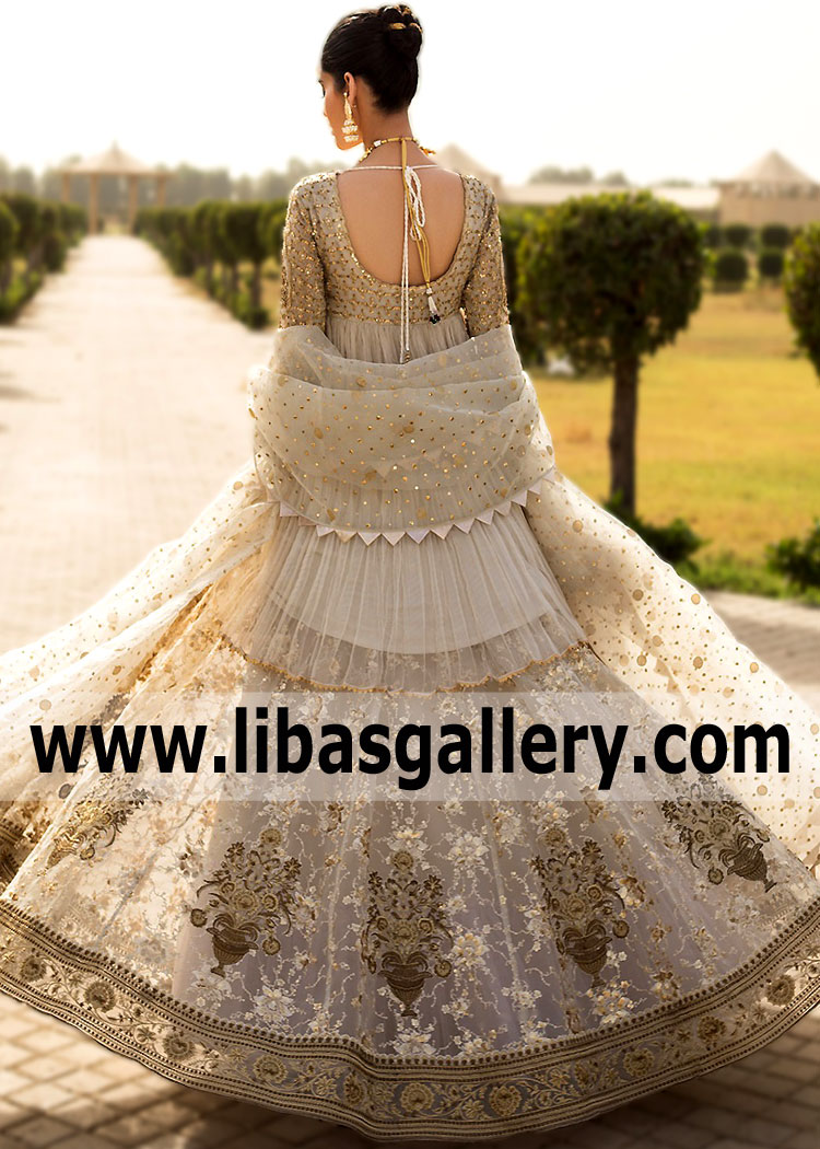 Cosmic Latte Erica Lehenga for Nikah Ceremony