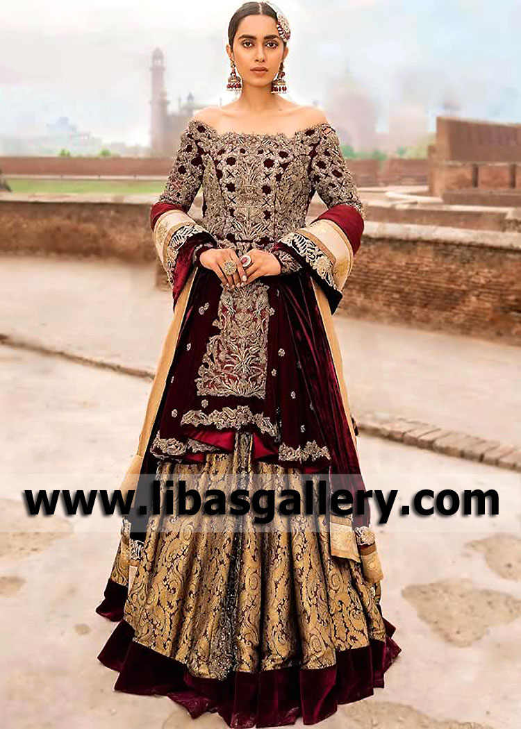 Lajwanti Peplum Wedding Lehenga Wichita Kansas USA Best Pakistani Designer Lehenga