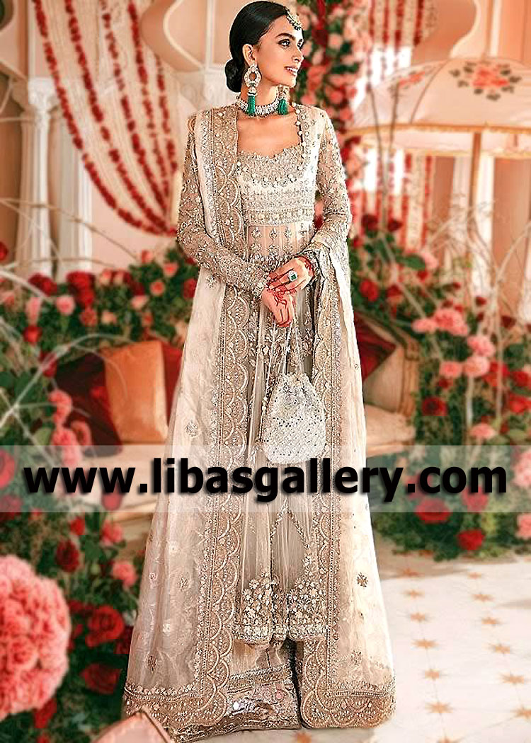 Zaha Bridal Maxi Sharara Paris France Pakistani Indian Bridal Maxi Sharara