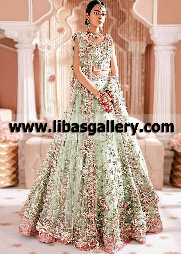 Light Cealdon Bridal Lehenga Choli for Reception