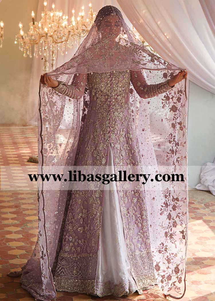 Lilac Silver Florence Designer Bridal Maxi