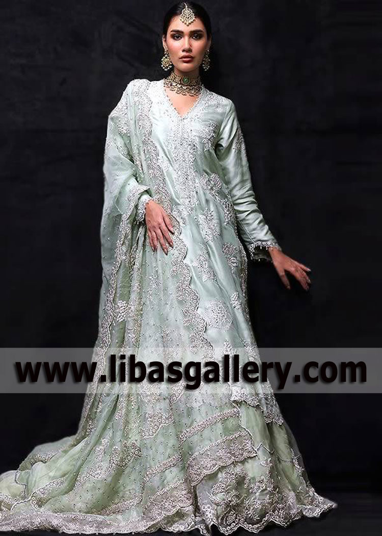 Alice Blue Mallow Latest Bridesmaid Lehenga