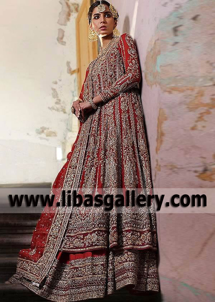 Deep Red Bergenia Wedding Dress