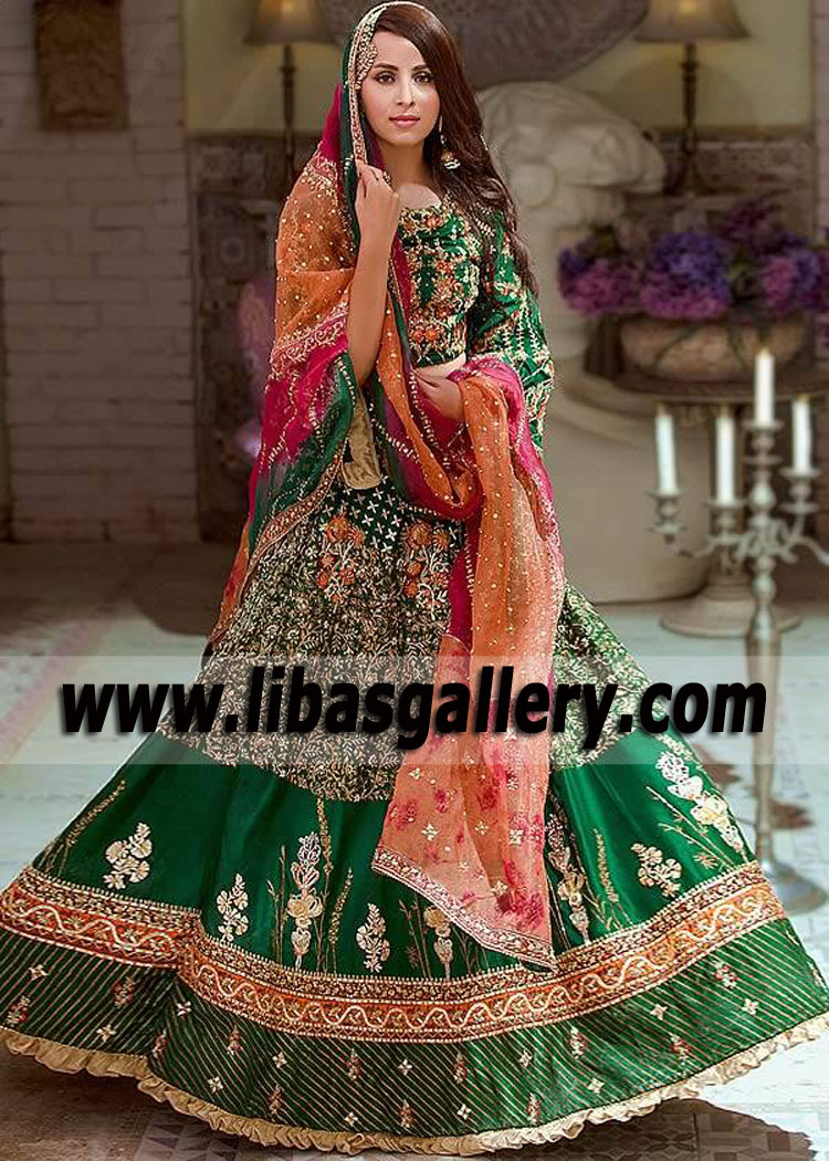 Pakistani Bridal Mehndi Dresses Dallas Texas USA Latest Pakistani Wedding Lehenga Dresses