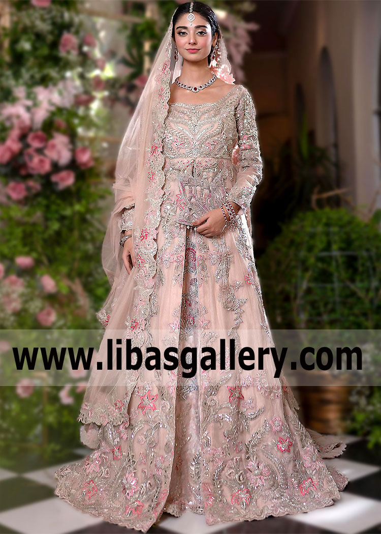 Light Pink Rosa Bridal Lehenga for Reception