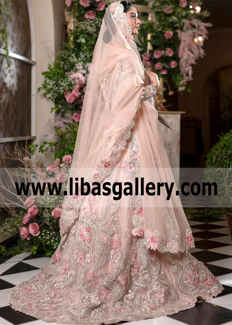 Light Pink Rosa Bridal Lehenga for Reception