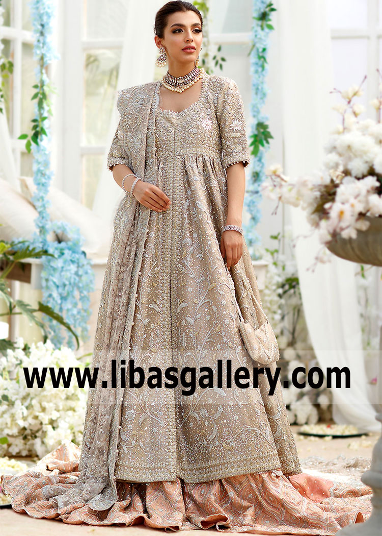 Champagne Magnolia Heavy Formal Bridal Dress