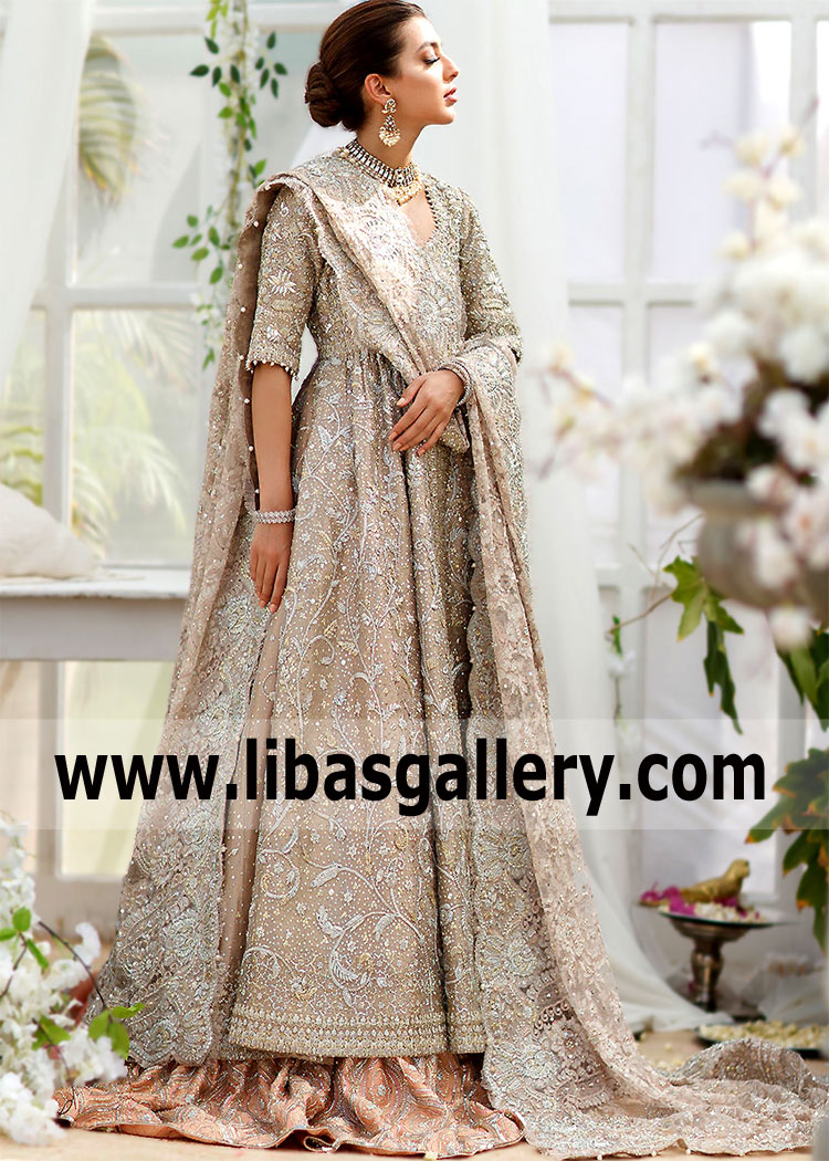 Champagne Magnolia Heavy Formal Bridal Dress