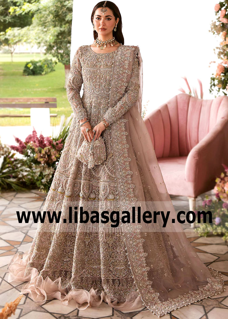 Mauve Pink Gladiolus Wedding Gown Designs