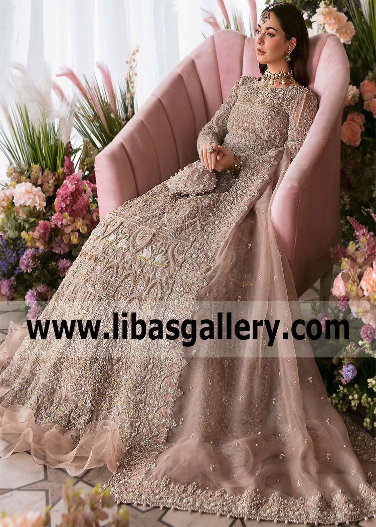 Mauve Pink Gladiolus Wedding Gown Designs
