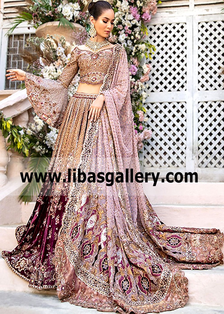 Sultry Beige Mantle Wedding Lehenga Choli