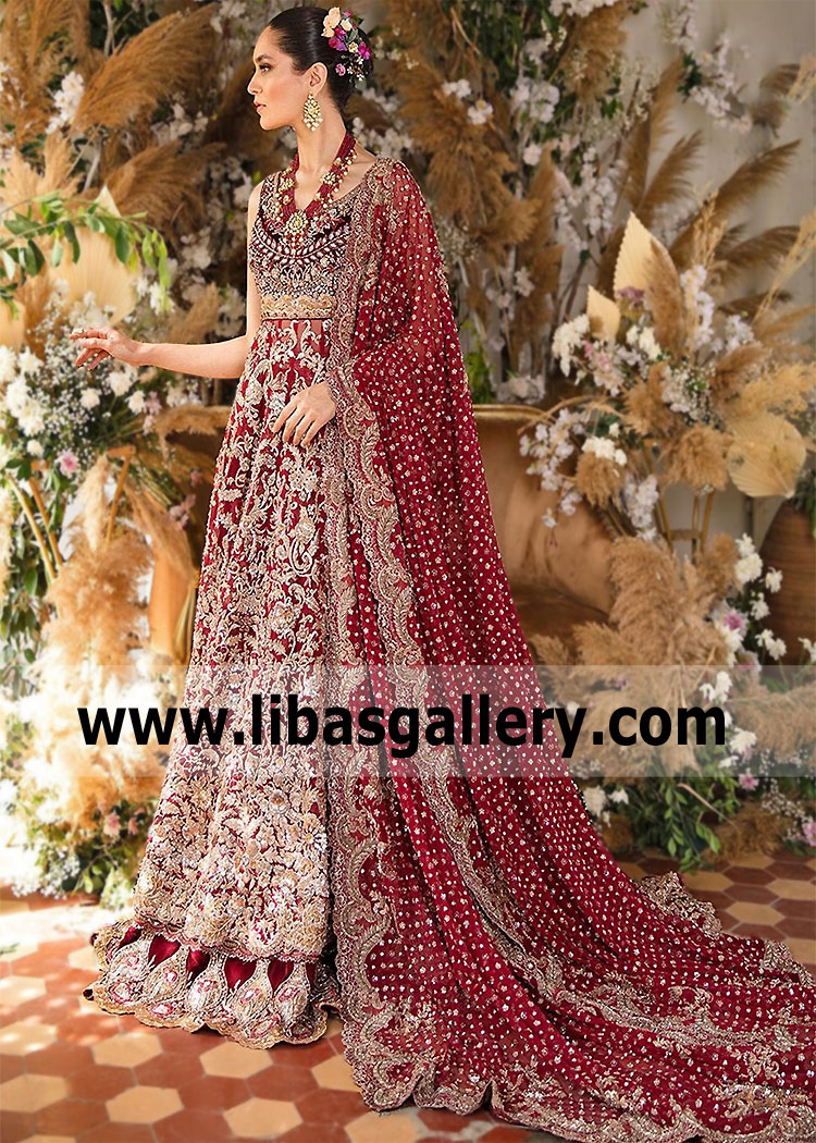 Ruby Red Vladiyan Wedding Pishwas Design