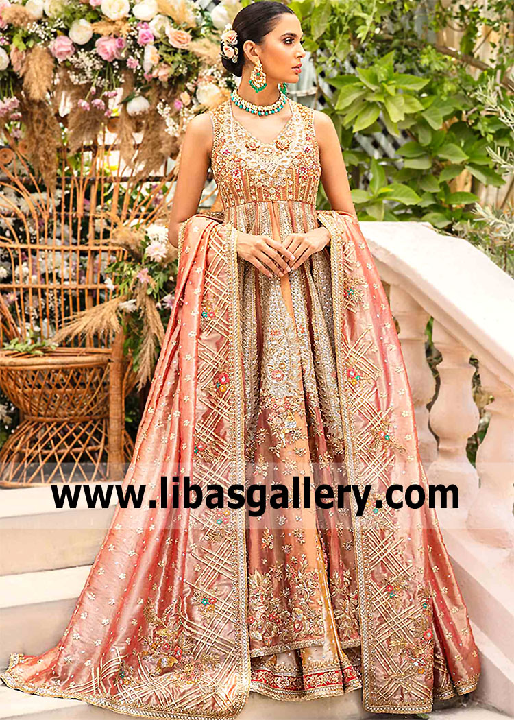 Atomic Tangerine Bloom Bridal Maxi
