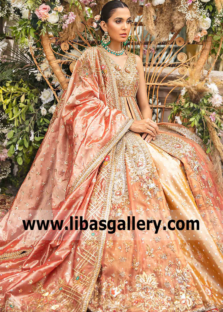 Atomic Tangerine Bloom Bridal Maxi