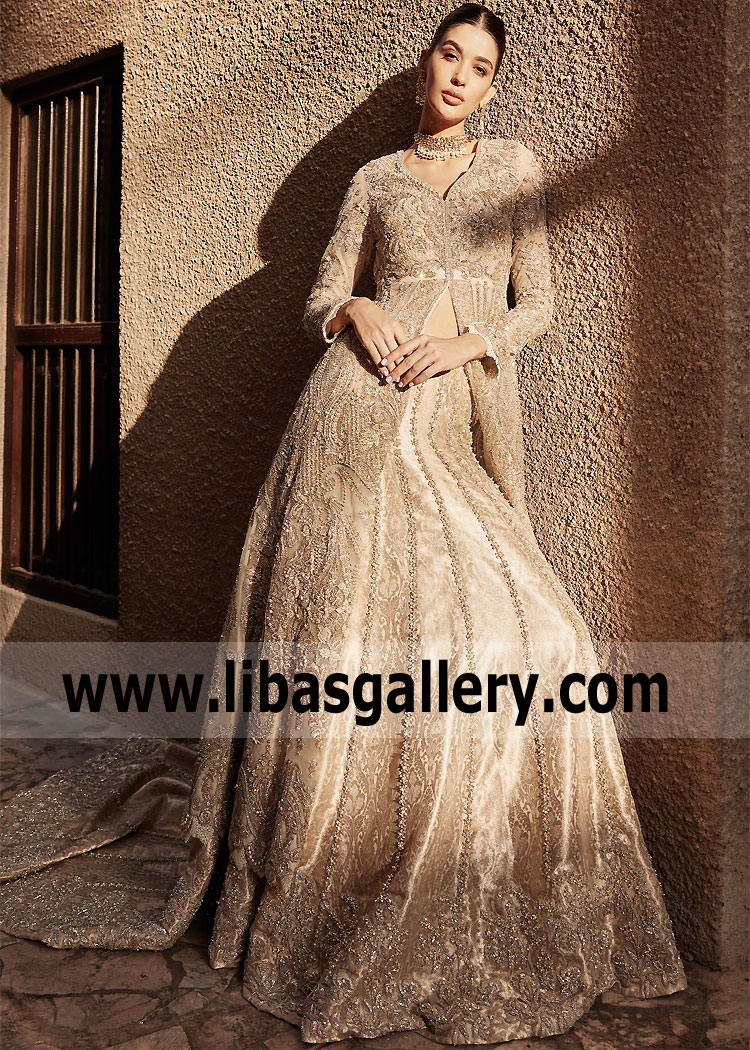 Pale Champagne Vivienne Bridal Gown for Walima