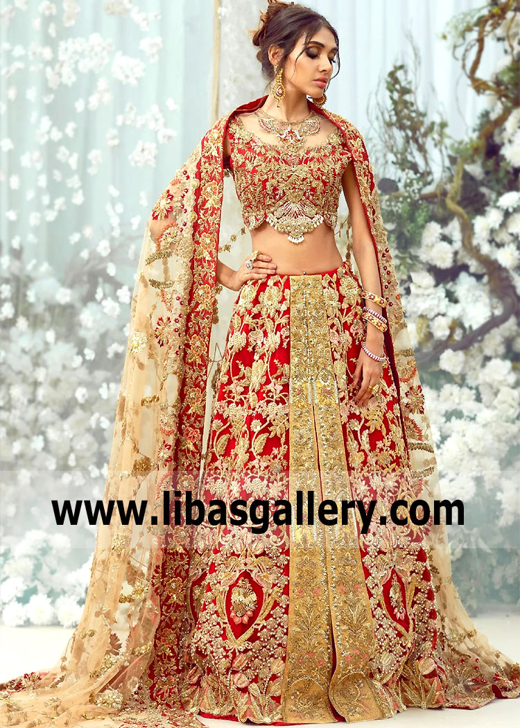 Red Bridal Dresses Beverly Hills California CA USA Pakistani Bridal Dresses Shiza Hassan Red Bridal Dresses
