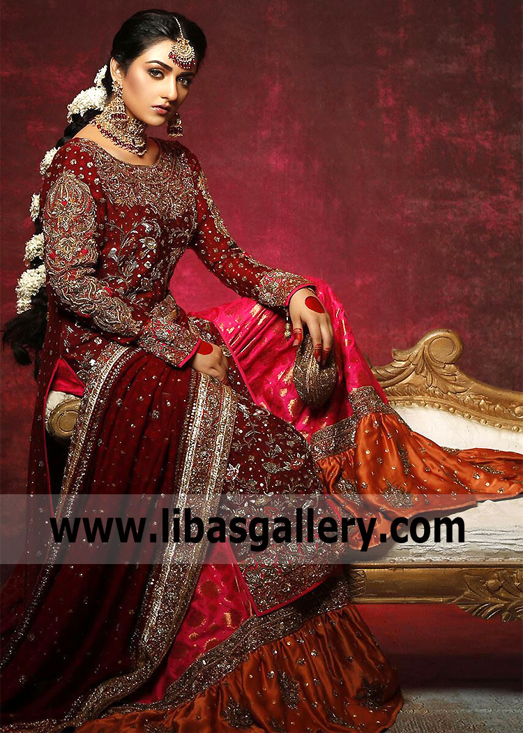 Claret Red Kerria Farshi Gharara