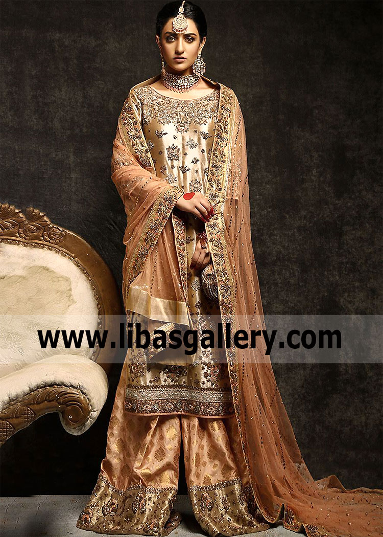 Copper Gold Silene Two Legged Sharara Dress