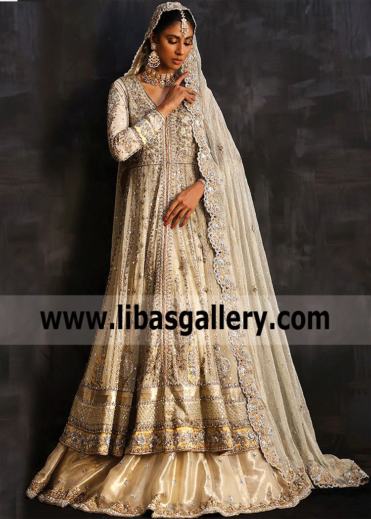 Ivory Latest Stylish Anarkali Style For Wedding