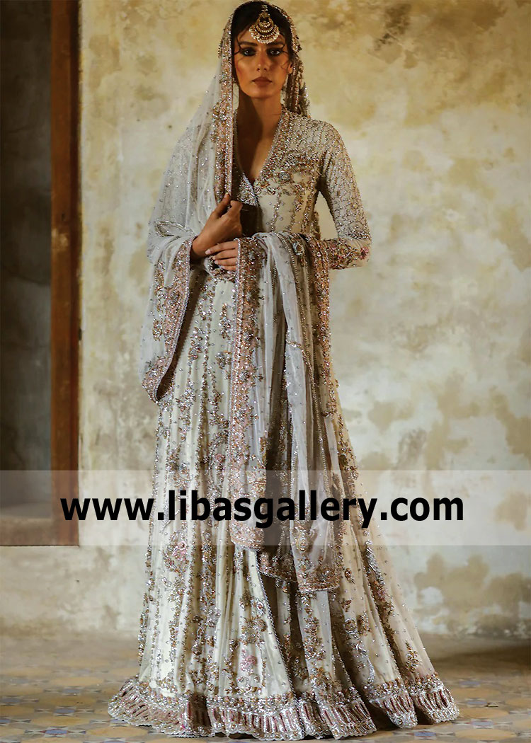 Ivory Alba Bridal Angarkha Dress