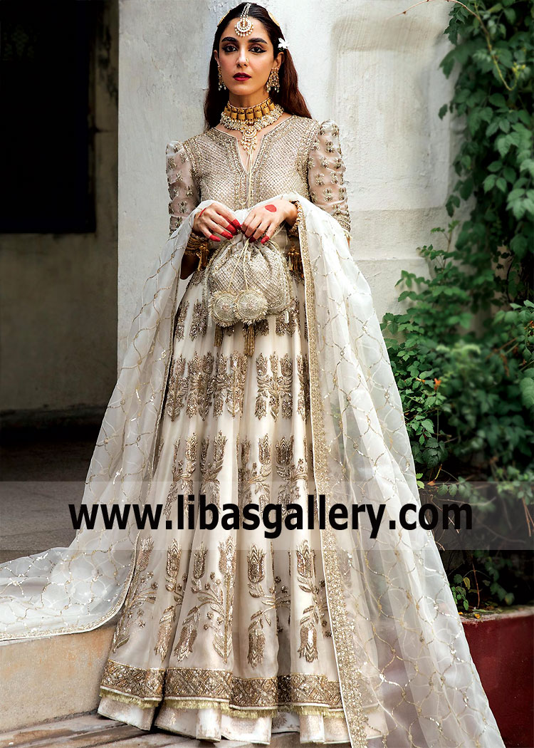 Ivory Daisy Bridal Pishwas For Brides Who Want The Chic Modern Look